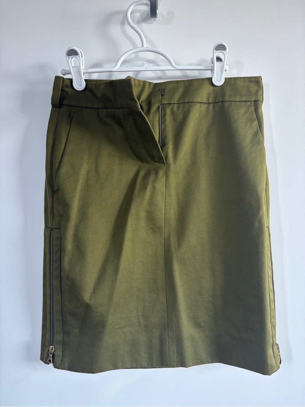 Hugo Boss Olive Green Pencil Skirt with Side Zips